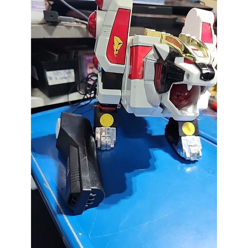 1994 Mighty Morphin Power Rangers White Tigerzord Vintage Remote Control Works